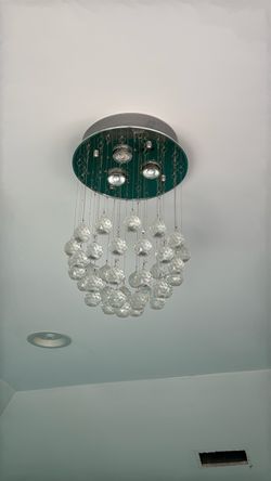 Crystal Ball Drop Ceiling Light Fixture