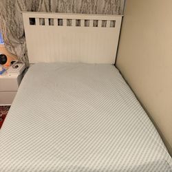 Full Size White Bed -mattress Included (MOVING SALE)