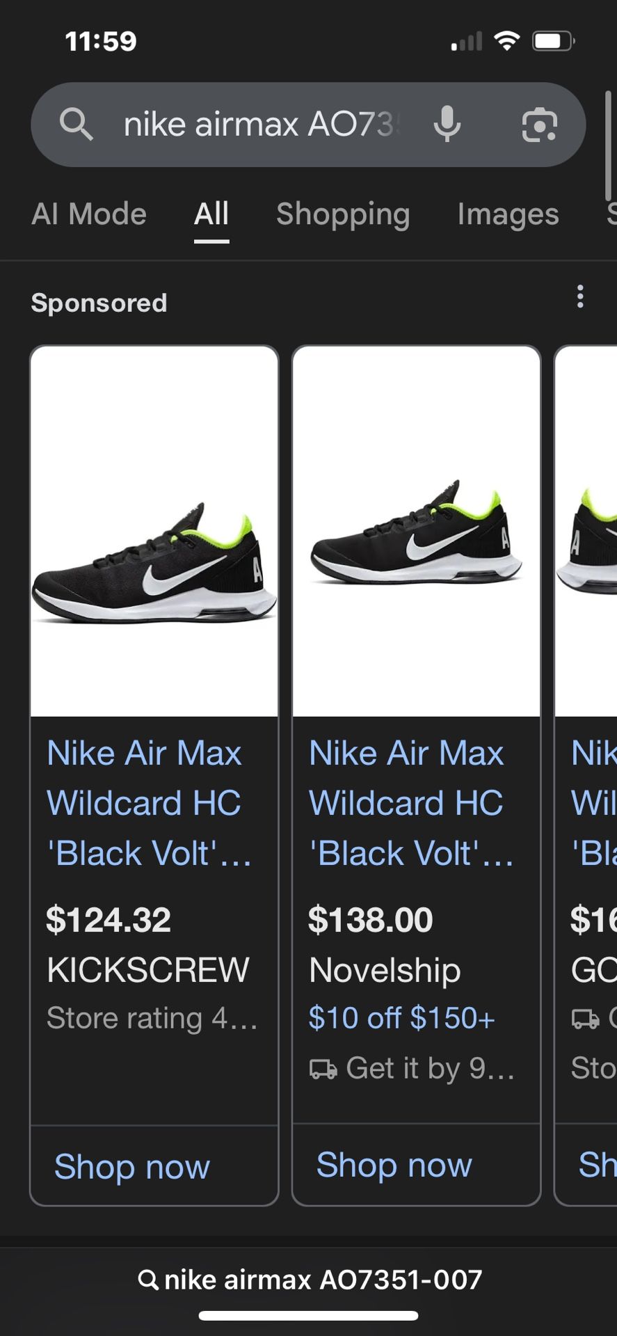 Nike Air Max Wildcard BLACK VOLT