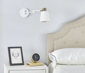 2 Dimmable White Sconces NIB