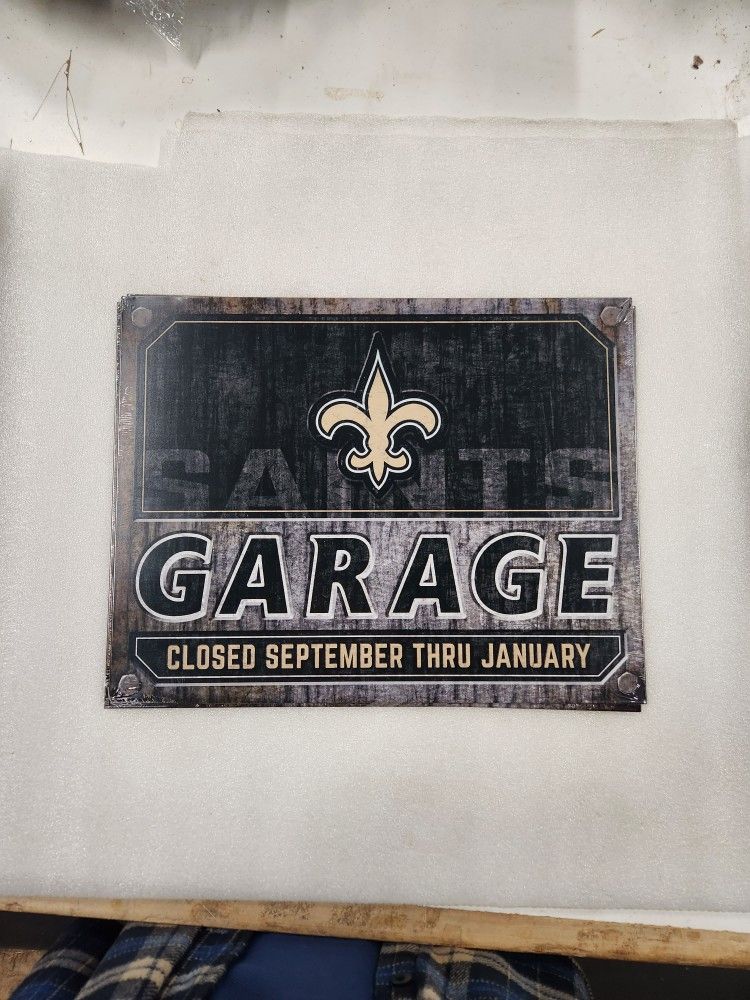 New Orleans Saints Garage Metal Sign