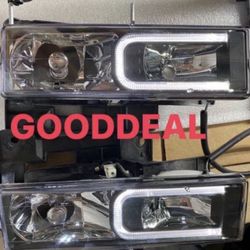 #82 Fit 88-99 Chevy Ck Suburban Blazer Tahoe Led Headlight Lights Lamp