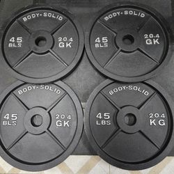 Open Box Body Solid Misprinted 45lb Olympic Weight Plates 