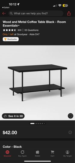 Coffee table - From Target - Wood and Metal