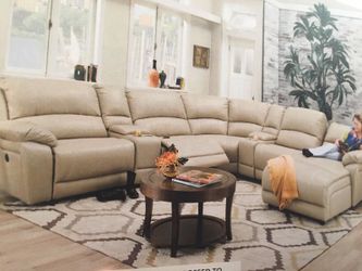 Leather sectional