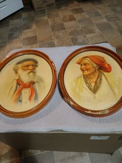 Vintage Antonio E N R I C O Fiorentino Italian Portraits Artwork 1895 To 1962 Around 1920s All Original And Sign Rustic Italian Couple Original Frame