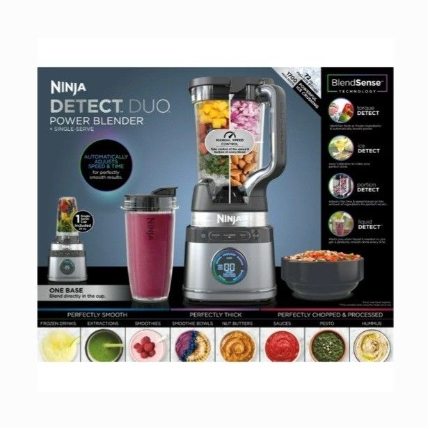 NINJA Detect Duo Power Blender + Single Serve with Blend Sense Technology (Model: TB300)