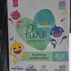 Pampers Pure Baby Shark Unisex Potty Training Pants 2T-3T 60ct