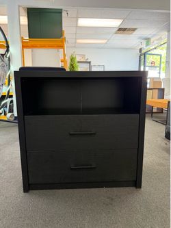 New As Is. assembled Wood Bedside Table with Open Shelf (minor detail )
