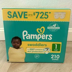 210 Pampers Swaddlers size 1