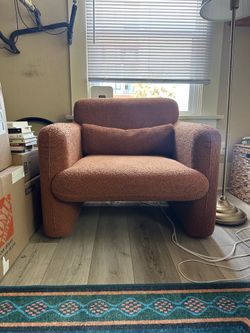 Accent / sofa chair deep burnt orange color
