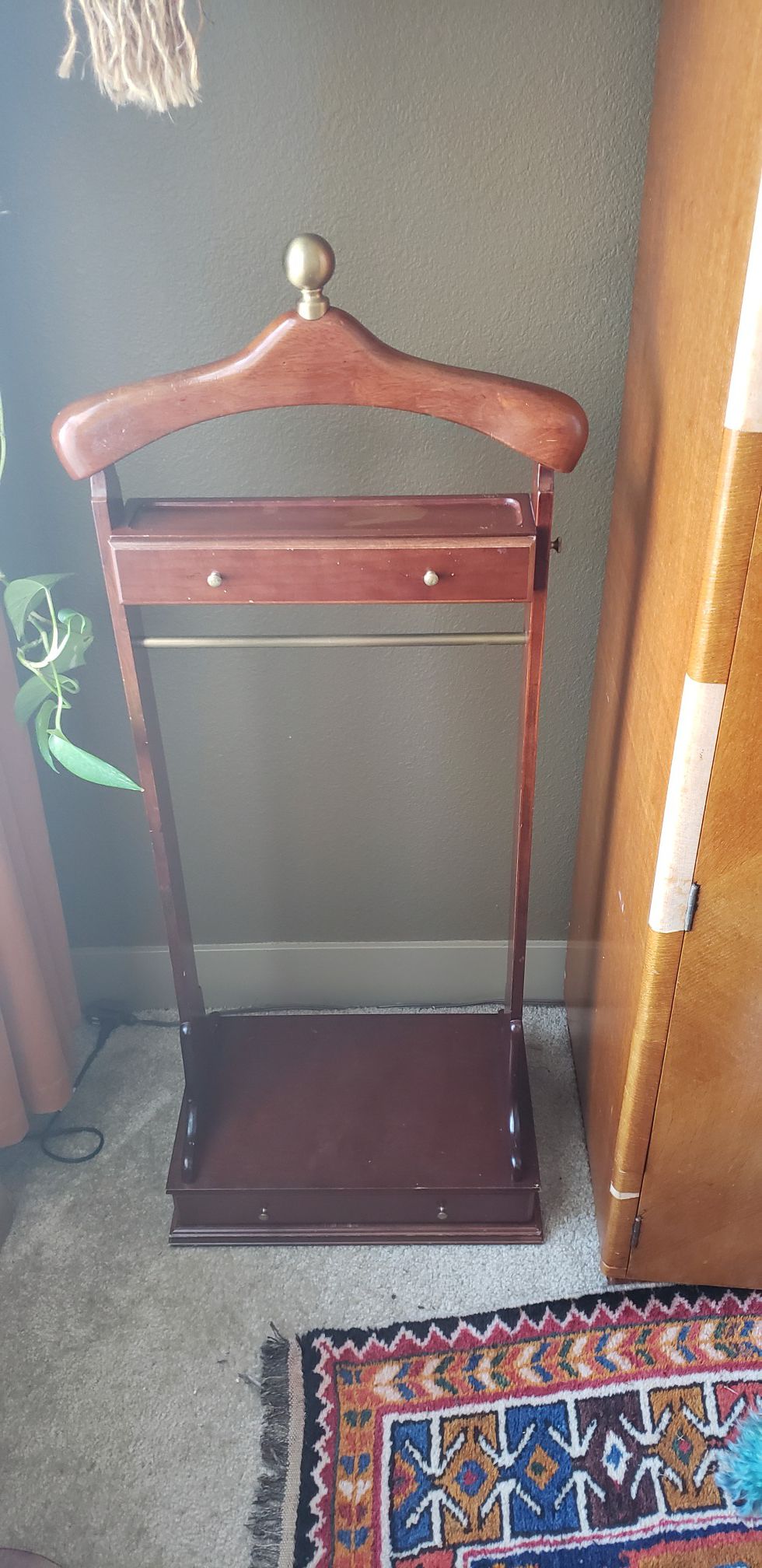 Vintage Bombay Valet Stand with 2 drawers