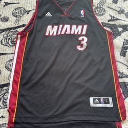 Youth Large Adidas Miami Heat Dwyane Wade #3 NBA Basketball Jersey Preowned