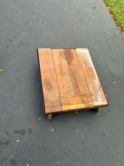 Industrial Wood and Metal Rolling Cart Dolly