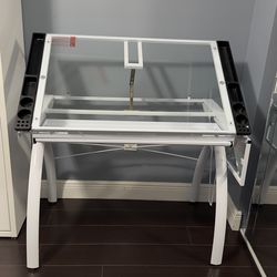 Almost new glass craft table