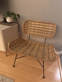 Bloomingville Black Rattan & Wrought Iron Accent Chair