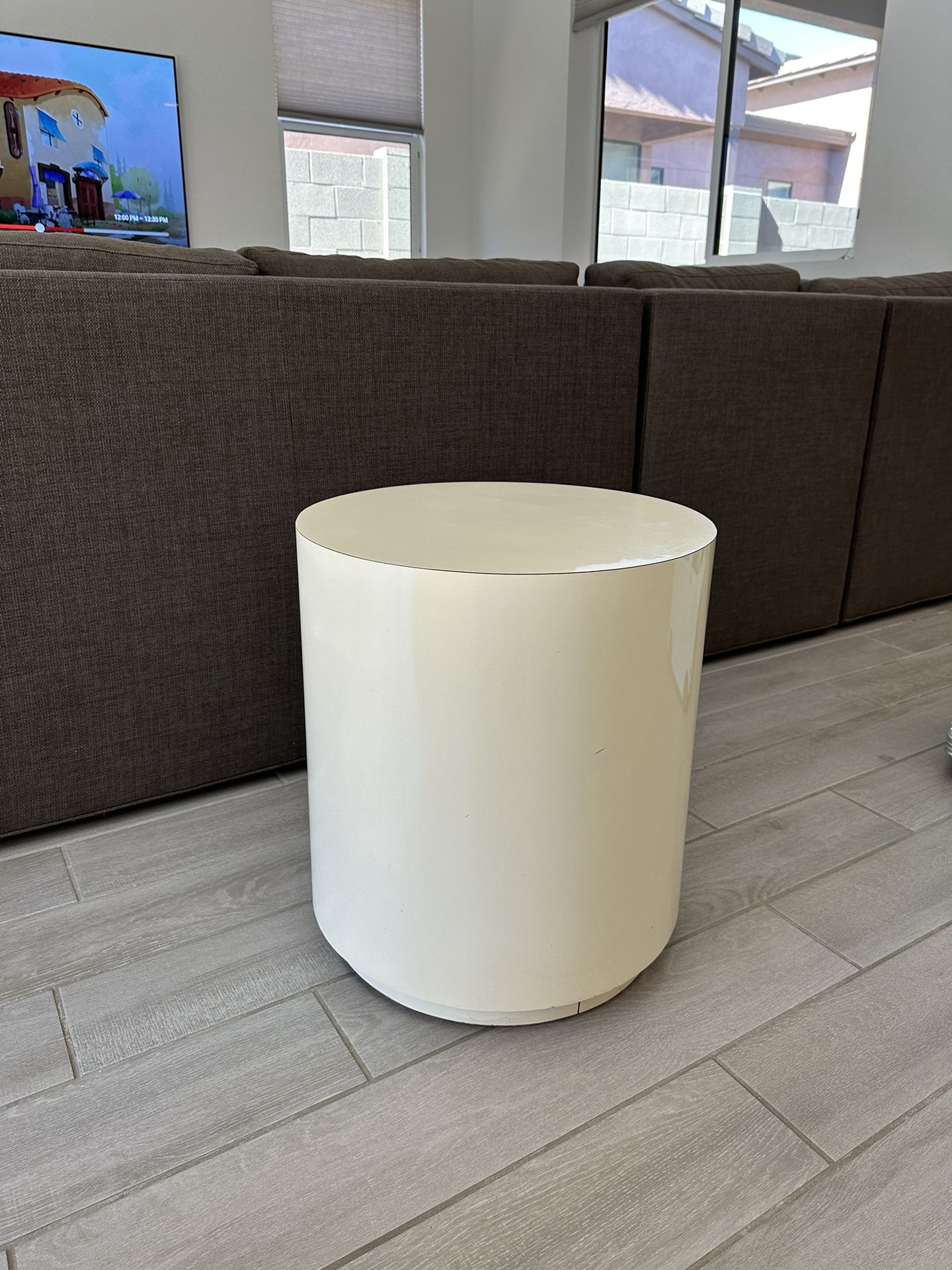 Vintage Laminate Round Drum Side Table
