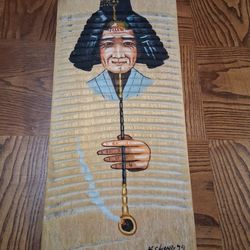 Vintage Wood Washboard Hand Painted And Signed By Artist