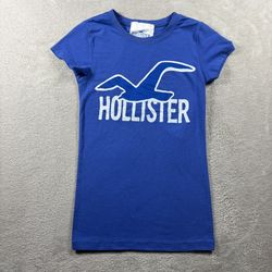 Vintage Hollister Babydoll Women’s S Blue Short Sleeve Top Shirt Y2K 2000s #2A