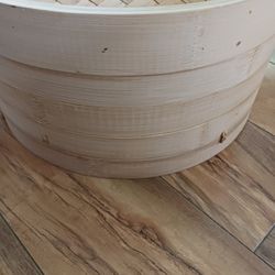 Three Tier Woven Dome Lid 
Bamboo Steamer Basket