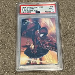1994 Flair Marvel Masterpiece Power Blast Spider-Man PSA 9