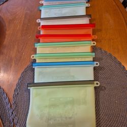 9 Brand New Reusable silicone food storage bags