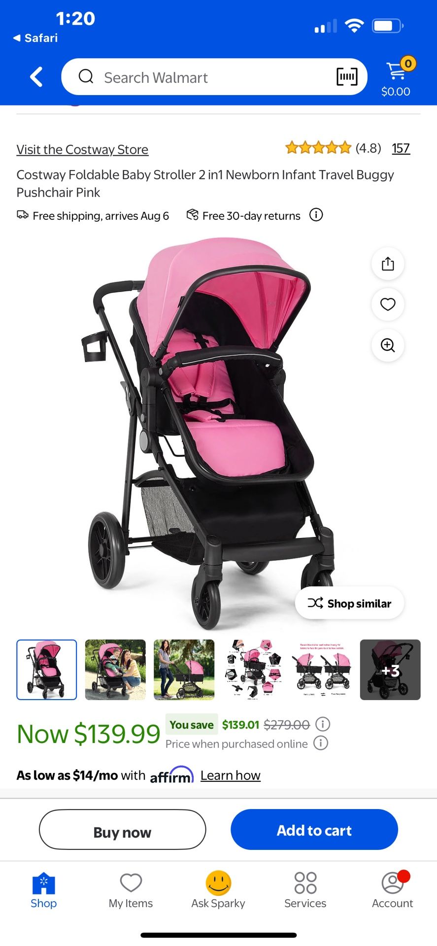 Pink Infant Baby Stroller