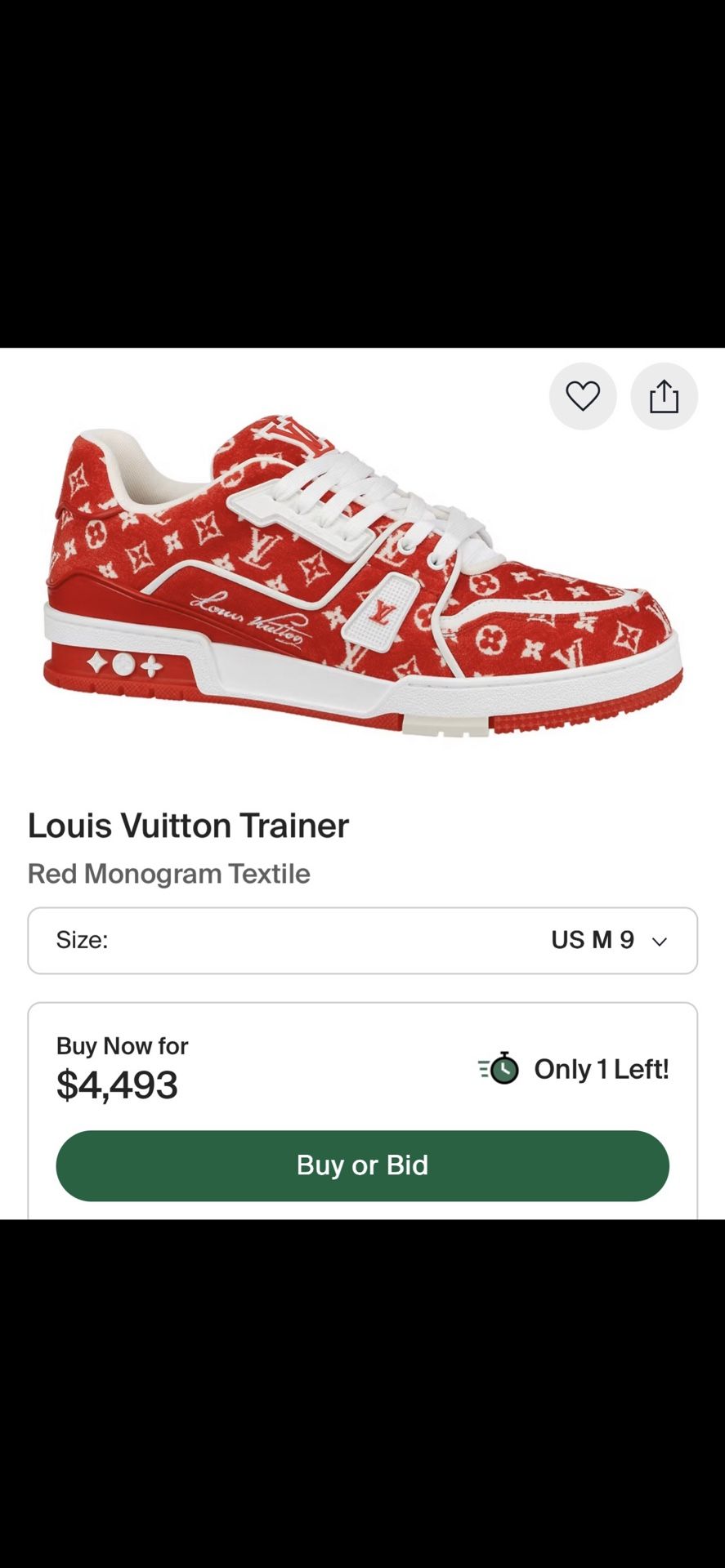 Louis Vuitton Trainer Red Monogram Textile