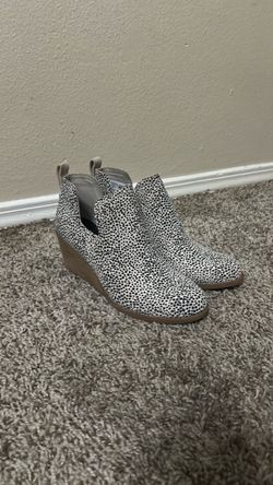 TOMS Wedge Booties with Spotted Print