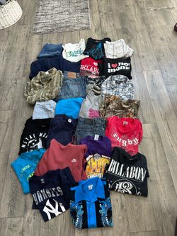 26 Piece Bundle of Clothes including Pants, Hoodies, Shirts, etc. All sizes!!