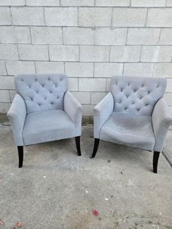 Set of 2 Gray Accent Chairs
