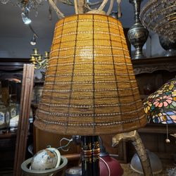 Well-made, beaded lampshade