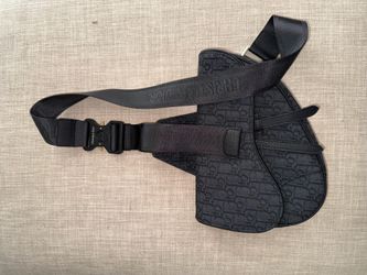 Saddle Bag Black Dior Oblique Jacquard