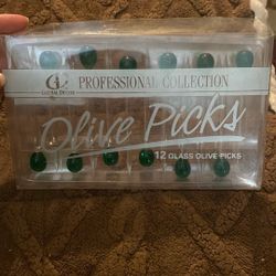 New Glass Olive Picks 