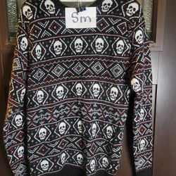 Small Skull Christmas Ugly Sweater