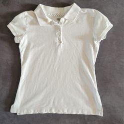 Old Navy Kids Unisex White Polo Collared Shirt Size 6-7