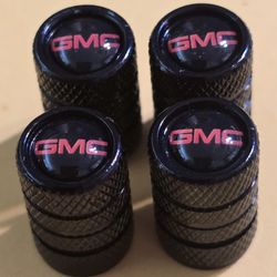  GMC Tire Valve Caps 4pcs Black