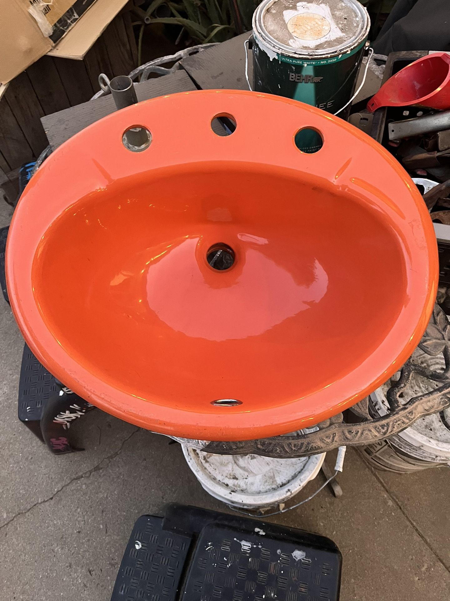 Vintage Orange Cast Iron Kohler Sink