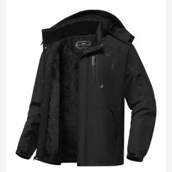 Men's Winter Ski Jacket Warm Waterproof Snow Coat Fleece Lined Snowboard Jacket  Mens Size Large