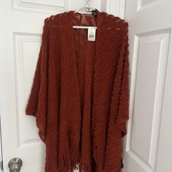 Rust Color Cardigan One Size New 