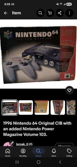 1996 Original Launch Nintendo 64 Console w/Nintendo Power Magazine