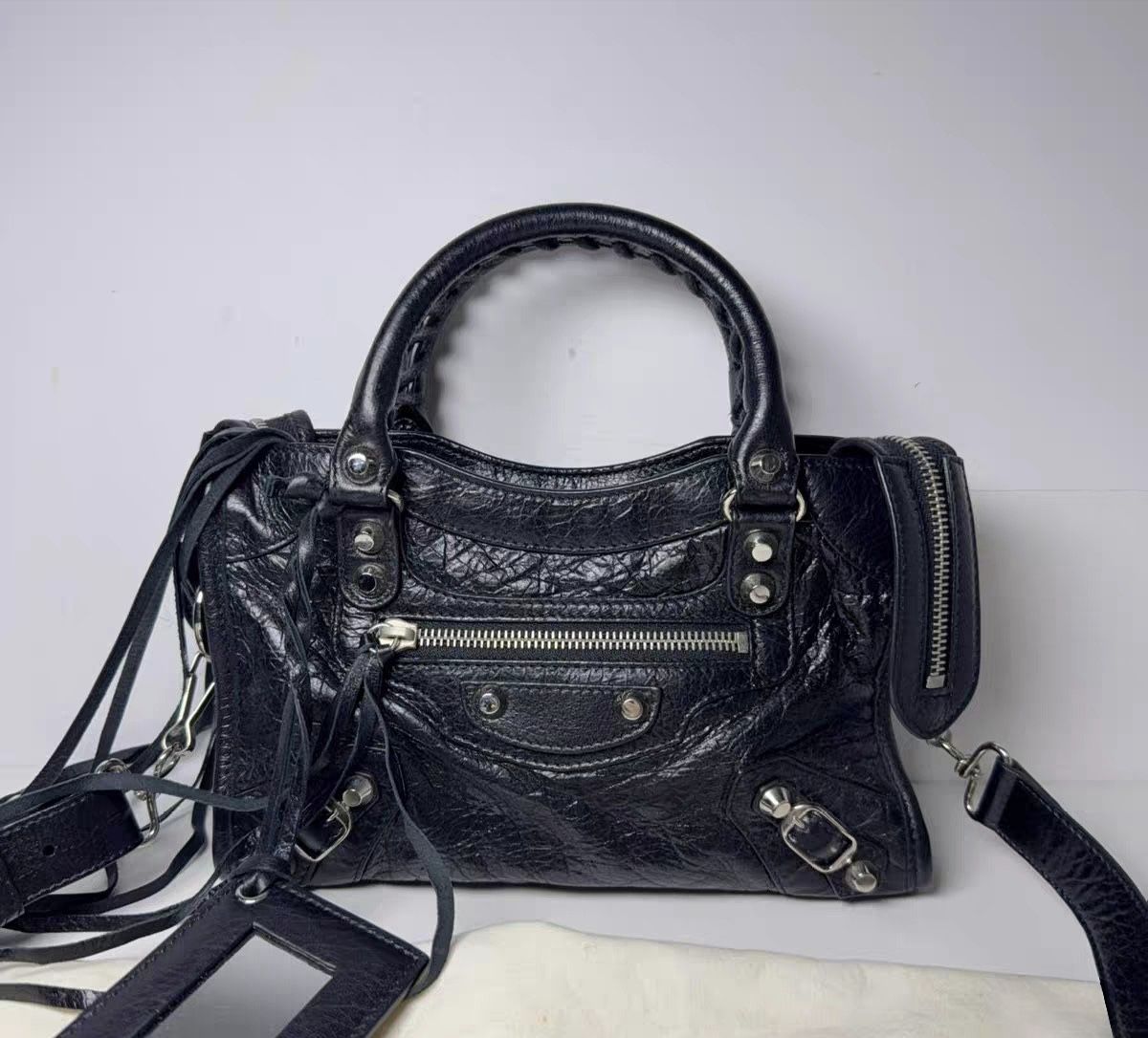 Balenciaga Mini City 2Way Shoulder Bag, Black