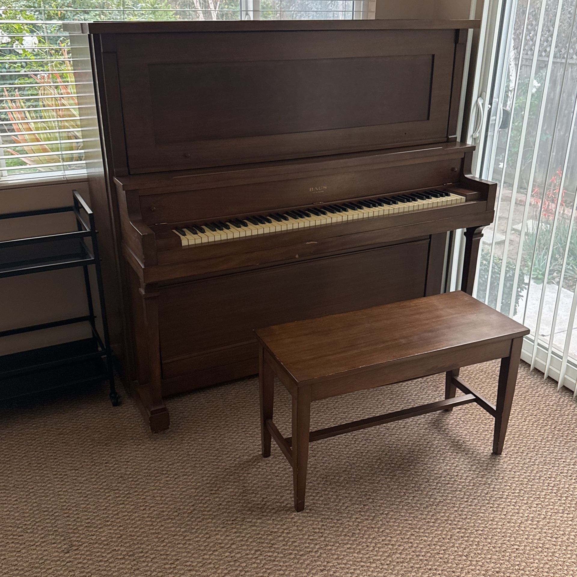 Baus Upright Piano. Made In 1920