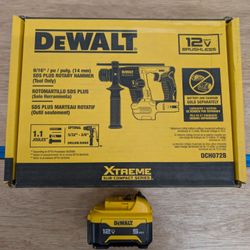 DeWalt 12v Brushless Xtreme 9/16" SDS Rotary Hammer & 5AH Battery NEW 