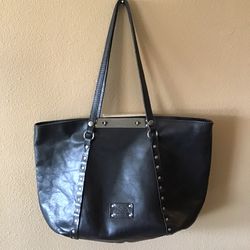 Patricia Nash Large Italian Leather Black Tote Bag