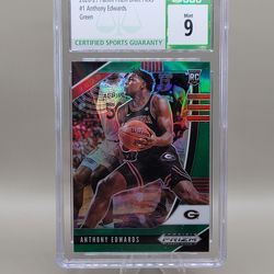 2020 Prizm Draft Picks Anthony Edwards RC PSA 9