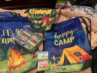 12 pack of Drawstring Bags Fall Camping Party Favors-  