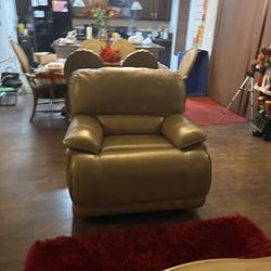 Tan Three Piece, Leather Living Room Set