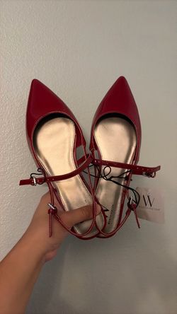 Worthington Red Patent Pointed-Toe Flats