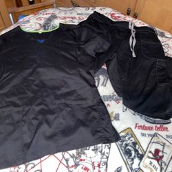 Scrub Top Sets In Black 